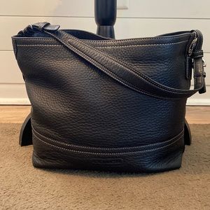Coach Black Pebbled Leather Hobo Shoulder Bag